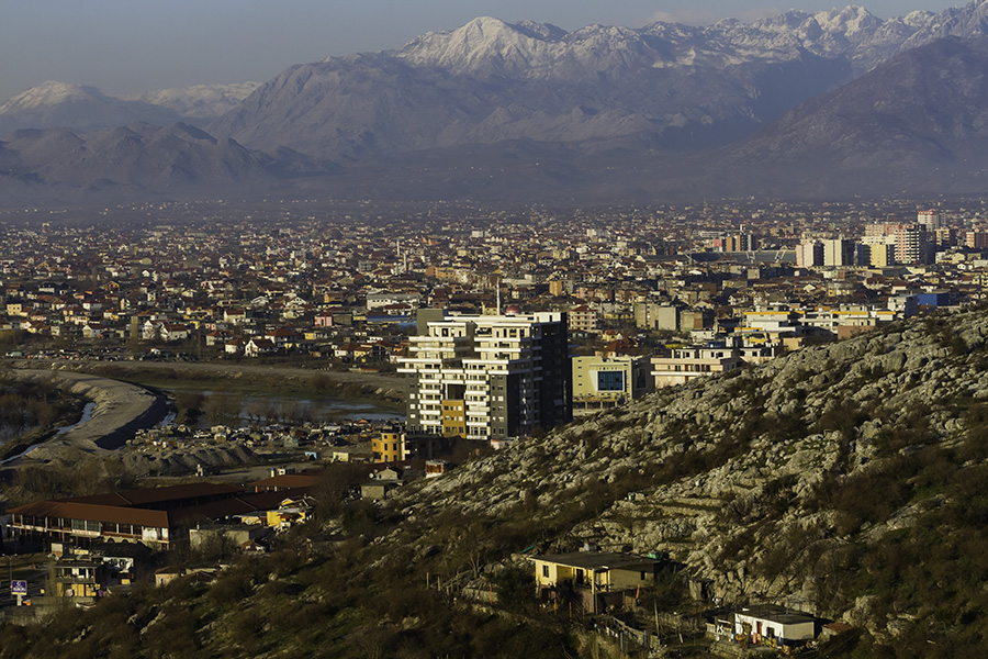 038 View of the city of Shkodra, Albania, in 2015