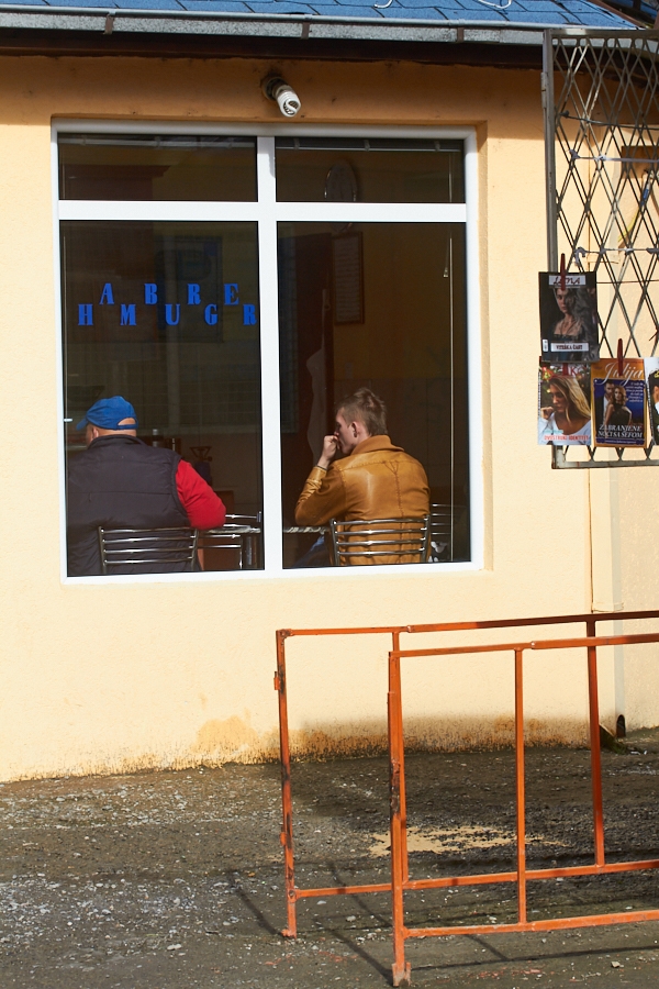 017 Customers in diner in North Mitrovica, Kosovo, 2016