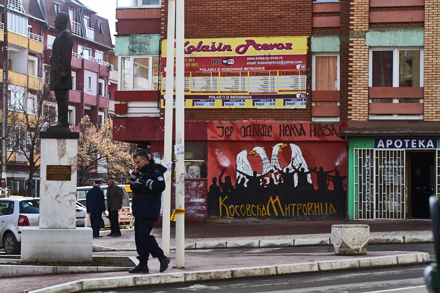 019 Street scene in North Mitrovica, Kosovo, 2016